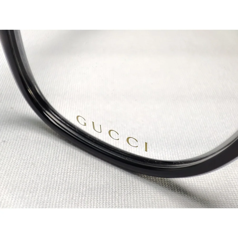 Gucci GG1117O 001 Black Acetate Rectangle Eyeglass Frames Italy 56-17-145